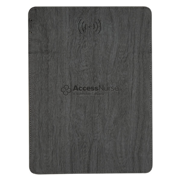 Woodgrain Wireless Charging Mouse Pad With Phone Stand