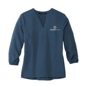 Mercer+Mettle Women's Stretch Crepe 3/4-Sleeve Blouse